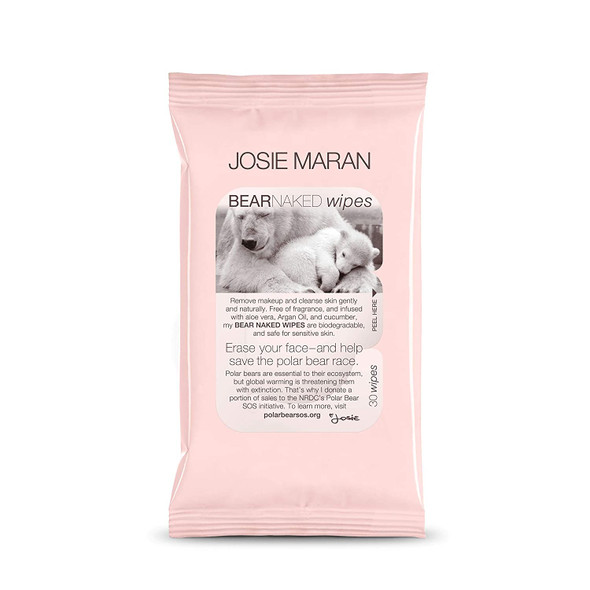 Josie Maran Bear Naked Wipes - Remove Your Makeup With a Blend of Nourishing Ingredients (30 Wipes)