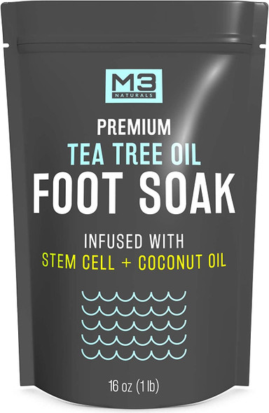 M3 Naturals Tea Tree Oil Foot Soak 16 oz + Charcoal Body Scrub 12 oz