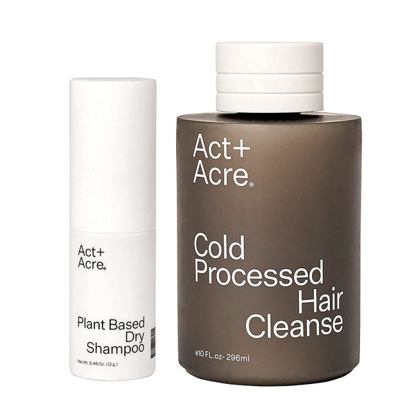 Act+Acre Plant Based Dry Shampoo (0.46 Oz / 35 mL) and Cold Processed Hair Cleanse (10 Fl Oz / 296 mL) Set