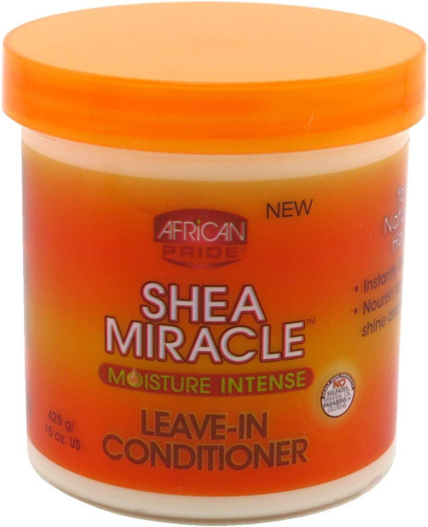 African Pride Shea Miracle Moisture Intense Leave-In Conditioner 15 Ounce (443ml) (3 Pack)
