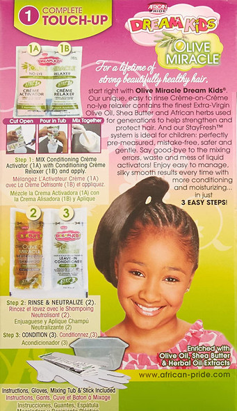 African Pride Dream Kids Olive Miracle Touch-Up Relaxer, Coarse