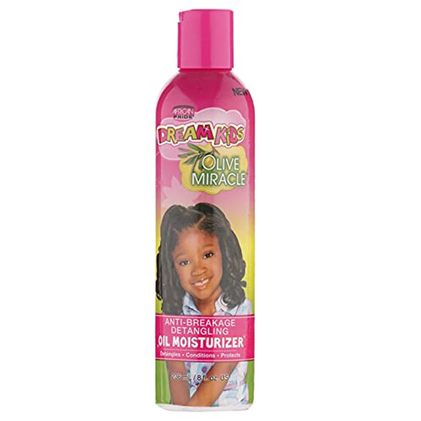 African Pride Dream Kids Olive Miracle Anti-Breakage Detangling Oil Moisturizer (3 Pack) - Contains Olive Oil, Detangles & Reduces Hair Breakage, 8 Oz