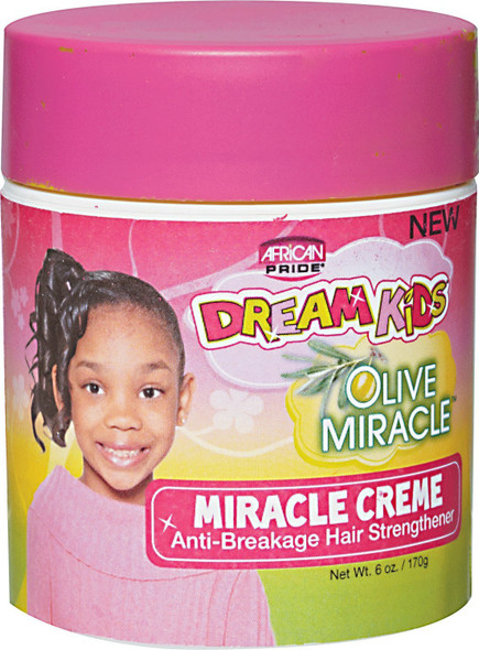 African Pride Dream Kids Olive Miracle Creme Anti-Breakage Hair Strengthener - Helps Strengthen, Condition & Protect Hair, Contains Olive Oil, 6 Oz