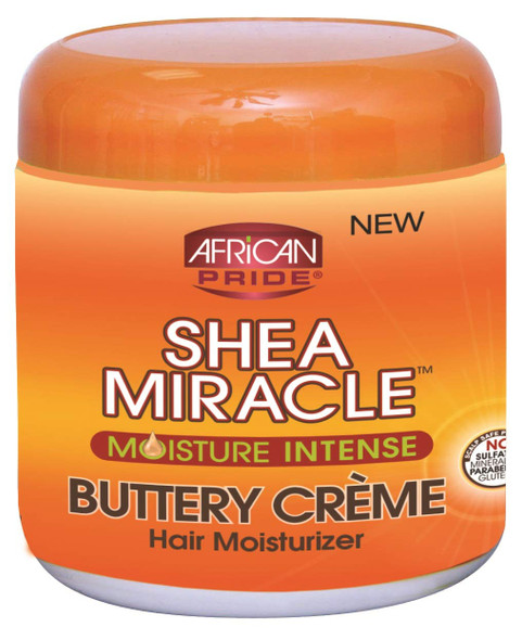 African Pride Shea Butter Miracle Buttery Creme 6 Ounce Jar (177ml) (2 Pack)