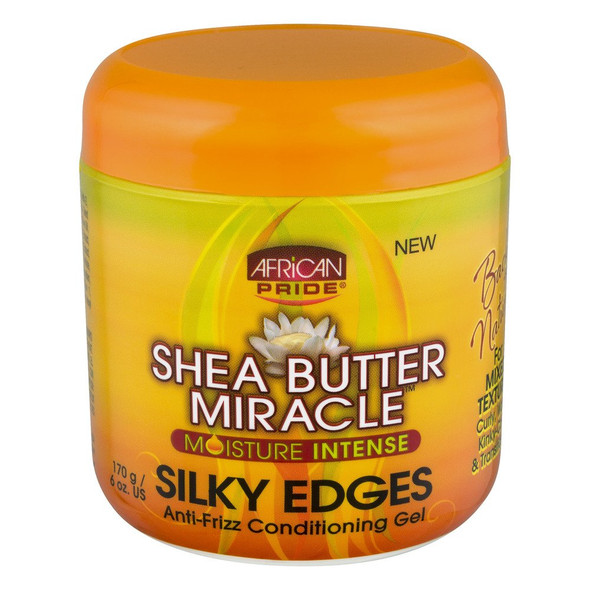 African Pride Shea Butter Miracle Silky Edges 6oz Jar (2 Pack)