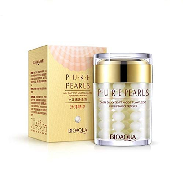 BIOAQUA Face Cream Pure Silk Pearl Essence Hyaluronic Acid Flawless Hydro-Lipid Balance Rejuvenation Moisturizing Refreshing 60g