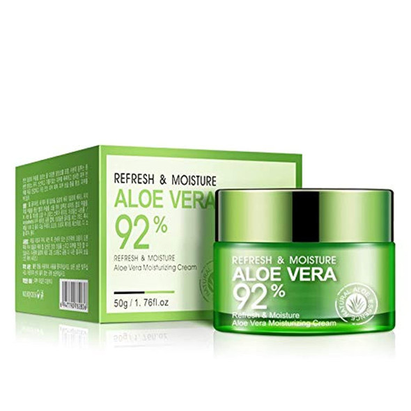 BIOAQUA 92% Aloe Vera Refresh Cream Soft Smooth Silky Skin Lightening Natural Extract Moisturizing 50g