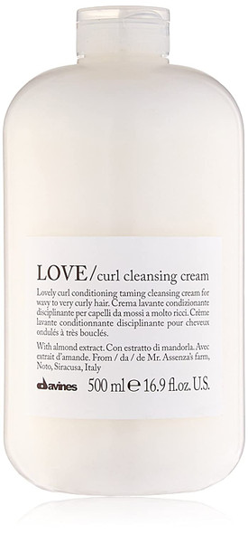 Davines Love Curl Cleansing Cream, All In One Shampoo and Conditioner, Soften and Hydrate, 16.9 Fl Oz