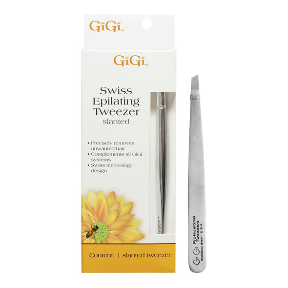 GiGi Slanted Tweezer for Ingrown Hair and Stubble Removal