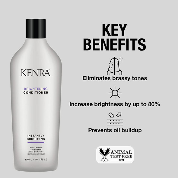 Kenra Brightening Conditioner | Eliminates Brassy Tones | Purple/Violet Conditioner for Blondes, Grays, Brunettes & all Hair Types| 10.1 fl. Oz