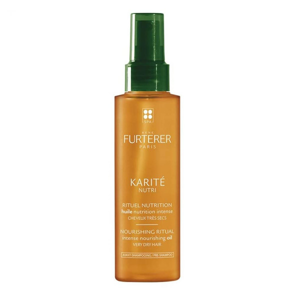 Rene Furterer KARITE NUTRI Intense Nourishing Oil, Pre-Shampoo Treatment, Very Dry Damaged Hair, 3.3 oz.