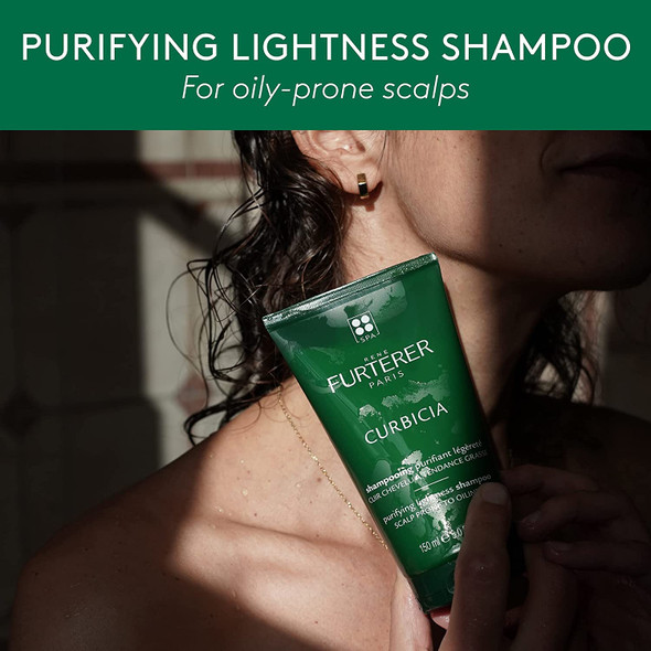 Rene Furterer CURBICIA Normalizing Lightness Shampoo, Oily-Prone Scalp, Sebum Control
