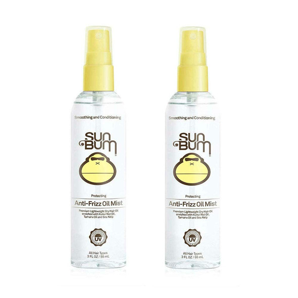Sun Bum Anti Frizz Oil Mist Spray | Anti Frizz Hair Spray | Humidity Control | Moisturizing, Paraben Free | 3 Ounce Spray Bottle | 2 Count
