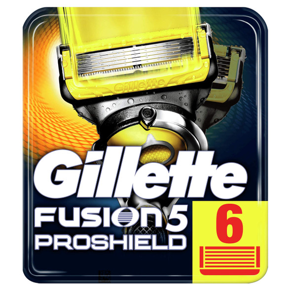 Gillette Fusion5 ProShield Razor Blades for Men with Precision Trimmer, Pack of 6 Refill Blades