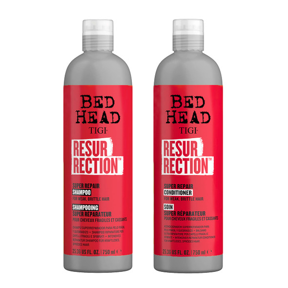 TIGI Bed Head Resurrection Hair Repair Shampoo and Conditioner Set for Dry and Damaged Hair Maximum Strength with Resurrection Plant 25.36 fl oz