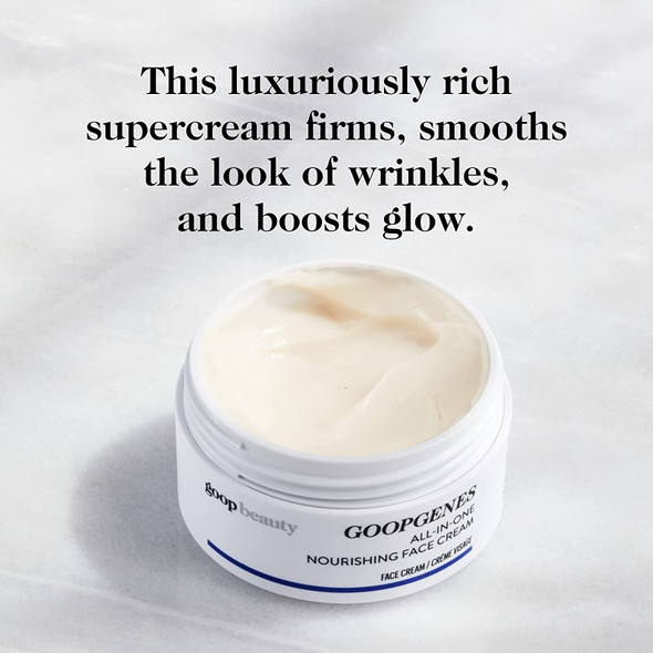 goop GOOPGENES All-in-One Nourishing Face Cream - Ultramoisturizing & Anti-Aging Face Cream for Dry Skin - Leaves Skin Feeling Hydrated, Soft, Smooth, Firm, & Even-Toned - 50 mL