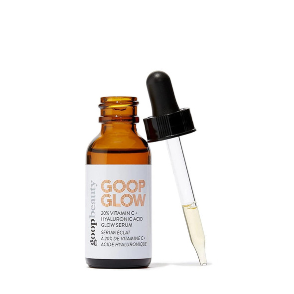 goop GOOPGLOW 20% Vitamin C + Hyaluronic Acid Glow Serum - Clinically Proven to Improve Skins Firmness, Tone, Texture, & Hydration - Made with L-Ascorbic Acid & Hyaluronic Acid - 30 mL