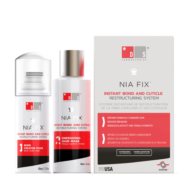 NIA Damaged Hair Treatment by DS Laboratories - Split End Repair, Hair Repair Treatment for Damaged Hair, Hair Strengthening Treatment, Hair Bond Repair Treatment