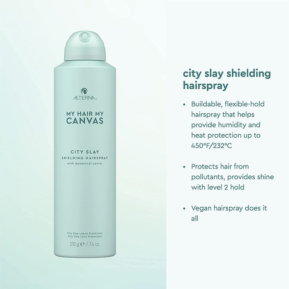 Alterna My Hair My Canvas City Slay Shielding Hairspray and Glow For It Universal Gloss Vegan Styling Set  Humidity  Heat Protection  Seal Hair  Controls Frizz  Sulfate Free