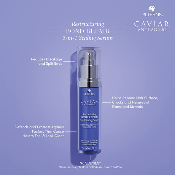 Alterna Caviar AntiAging Restructuring Bond Repair Leave In Hair Serum Treatments for Damaged Hair  Sulfate Free Paraben Free