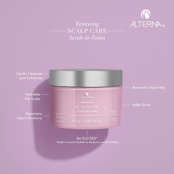 Alterna Renewing Scalp Care Scrub to Foam Scalp Scrub and Hemp Treatment Soothing Scalp Regimen Set  Moisturize Calm  Soothe Scalp  Vegan