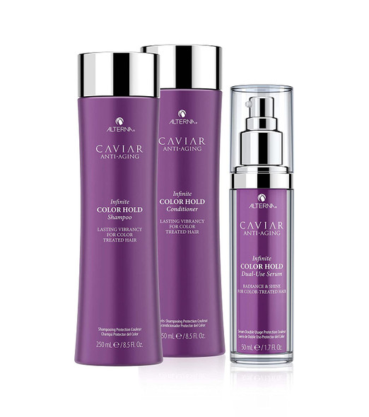 Alterna Caviar AntiAging Infinite Color Hold Shampoo Conditioner Color Protect Serum Complete Regimen Set  For Color Treated Hair  Minimizes Color Fade  Sulfate Free