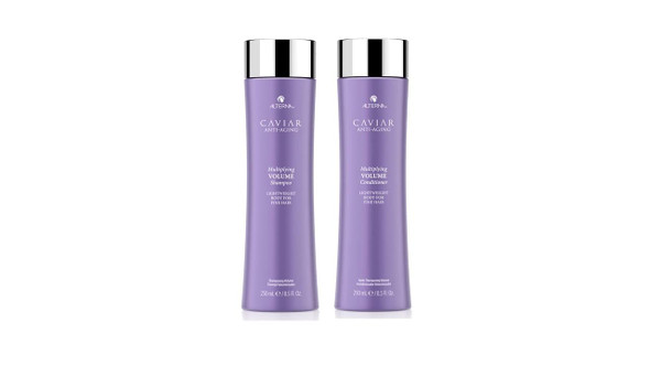 Alterna Caviar AntiAging Multiplying Volume Shampoo and Conditioner Standard Set 8.5oz each  For Fine Thin Hair  Create Instant Volume and Thickness  Sulfate Free