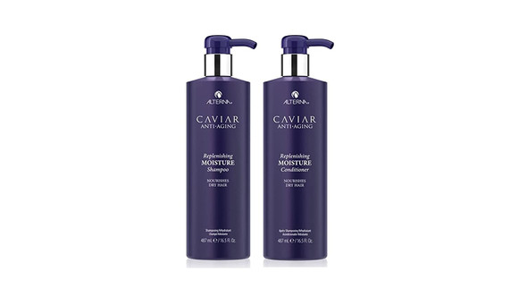 Alterna Caviar AntiAging Replenishing Moisture Shampoo and Conditioner Jumbo Set 16.5oz each  Protects Restores  Hydrates  Sulfate Free