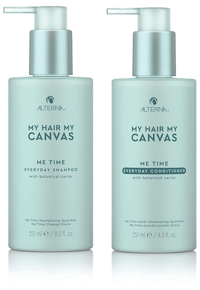 Alterna My Hair My Canvas Me Time Everyday Vegan Shampoo and Conditioner Set 8.5 Fl Oz  Botanical Caviar Moisturizing  Enhances Hair Shine  Sulfate Free