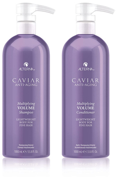 Alterna Caviar AntiAging Multiplying Volume Shampoo  Conditioner Set For Fine Thin Hair Create Instant Volume and Thickness Sulfate Free