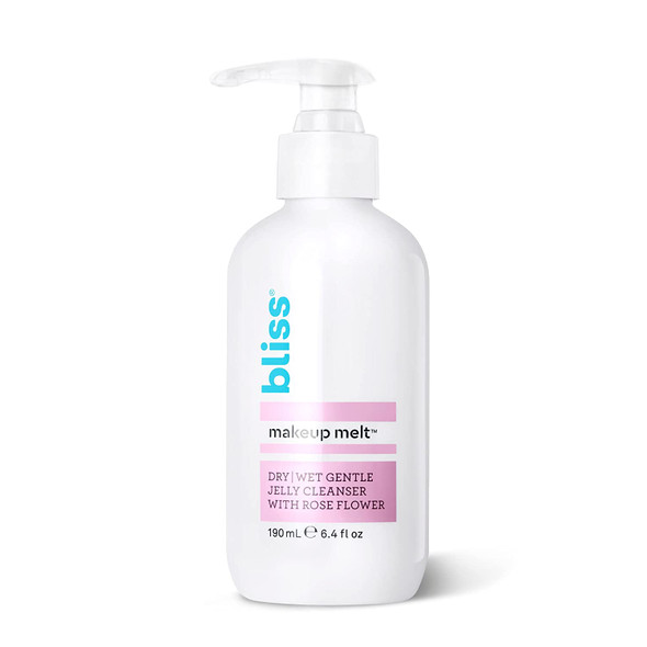 Bliss Makeup Melt Jelly Cleanser  Suitable on Dry/Wet Skin  SuperGentle with Soothing Rose Flower  Paraben Free Cruelty Free  6.4 fl oz
