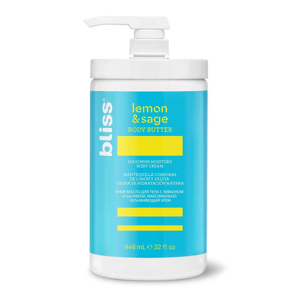 Bliss Lemon  Sage Soapy Suds Body Butter  Gentle  Hydrating for Supremely Soft Skin  Paraben Free Cruelty Free 32 Oz