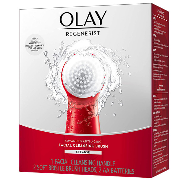 Facial Cleansing Brush by Olay Regenerist, Face Exfoliator with 2 Brush Heads