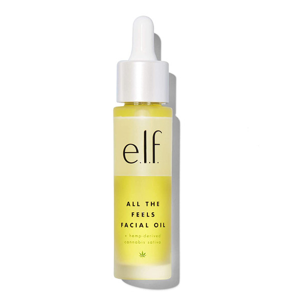 e.l.f. All the Feels Facial Oil Infused with Hemp Seed Oil UltraHydrating Formula Lightweight  NonGreasy 1.01 Fl Oz 30mL