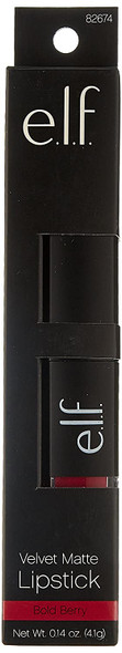 e.l.f. Velvet Matte Lipstick Bold Berry 0.14 Ounce