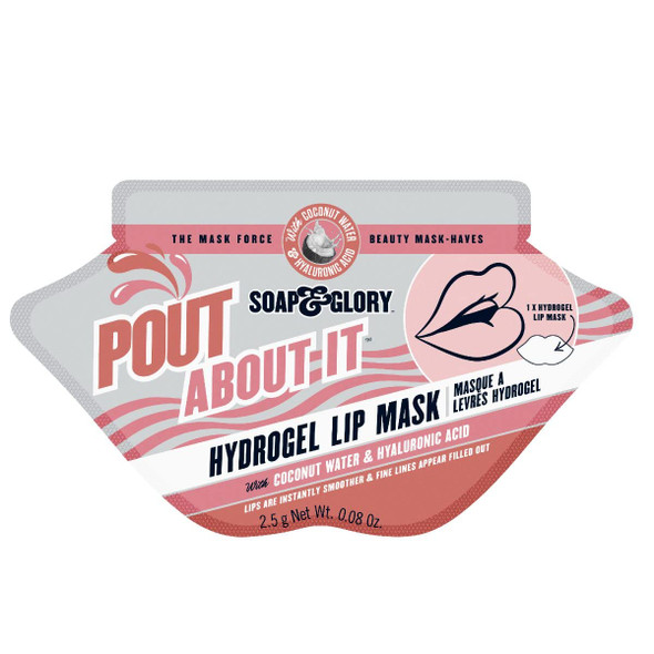 Soap  Glory Pout About It Hydrogel Lip Mask  Hydrating Lip Mask for Smoothed Out Fine Lines  Coconut Water  Hyaluronic Acid for Lips  Instant Results Lip Masks for Dry Lips 2.5g