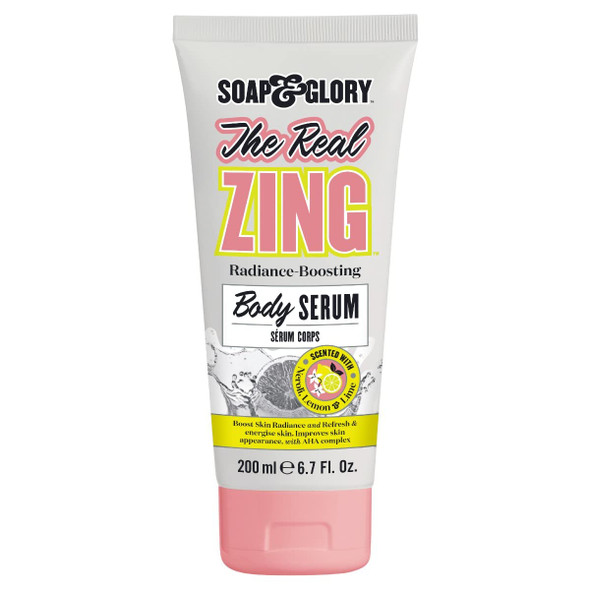 Soap  Glory The Real Zing Body Serum  Radiance Boosting Body Moisturizer with AHA Fruit Complex  Skin Brightening Citrus Scented Moisturizer for Dry Skin 200ml