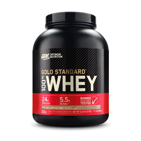 Optimum Nutrition Gold Standard 100% Whey Protein Powder, Mocha Cappuccino, 5 Pound