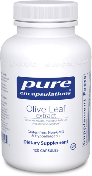 Pure Encapsulations - Olive Leaf Extract - Hypoallergenic Supplement Supports Immune System and Healthy Intestinal Environment - 120 Capsules