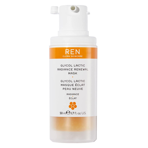 REN Clean Skincare - Glycol Lactic Radiance Renewal Mask - 10 Minute Exfoliating Face Mask - Skincare Facial Mask for Radiant, Nourished Skin