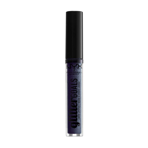 NYX PROFESSIONAL MAKEUP Glitter Goals Liquid Lipstick - Oil Spill (Black With Blue And Purple Glitter)