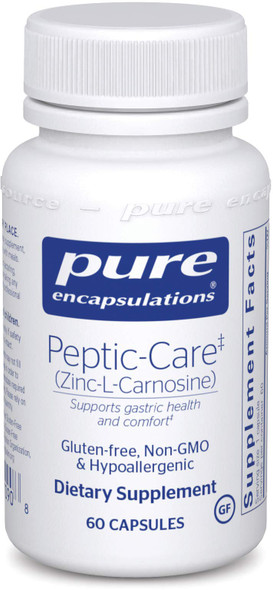 Pure Encapsulations - Peptic-Care (Zinc-L-Carnosine) - Hypoallergenic Supplement Provides Antioxidant Support for Overall Gastric Health and Comfort - 60 Capsules
