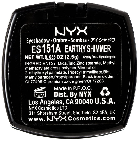 NYX Professional Makeup Single Eyeshadow, Earthy Shimmer, 2.5 g