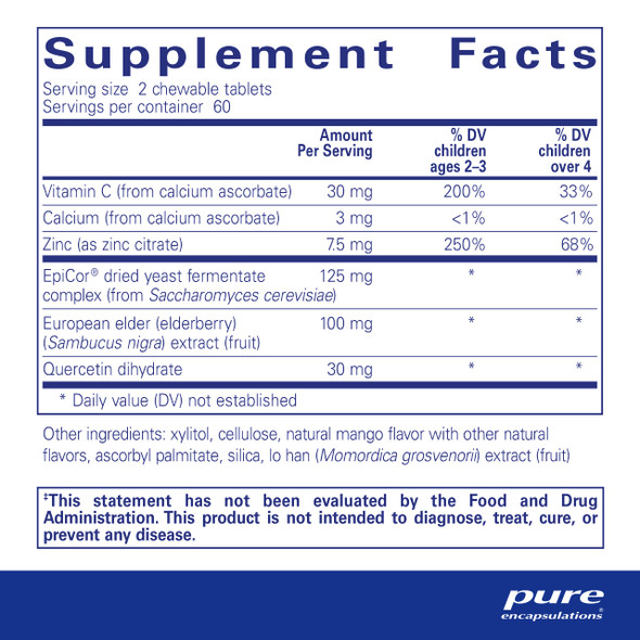 Pure Encapsulations - PureDefense Chewables - Hypoallergenic Dietary Supplement for Daily Immune Support - 120 Chewable Tablets