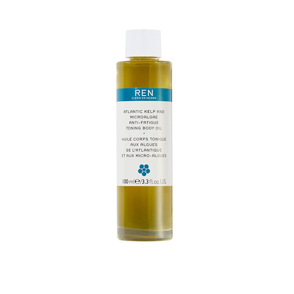 REN Clean Skincare Atlantic Kelp And Microalgae Anti-Fatigue Toning Body Oil, 3.3 Fl Oz