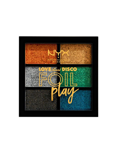 NYX PROFESSIONAL MAKEUP Love Lust Disco 6 Pan Eyeshadow Palette Foil Play Let's Groove Eye Makeup