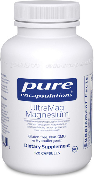 Pure Encapsulations - UltraMag Magnesium - Enhanced Absorption Magnesium for Cardiometabolic, Neurocognitive and Musculoskeletal Health - 120 Capsules