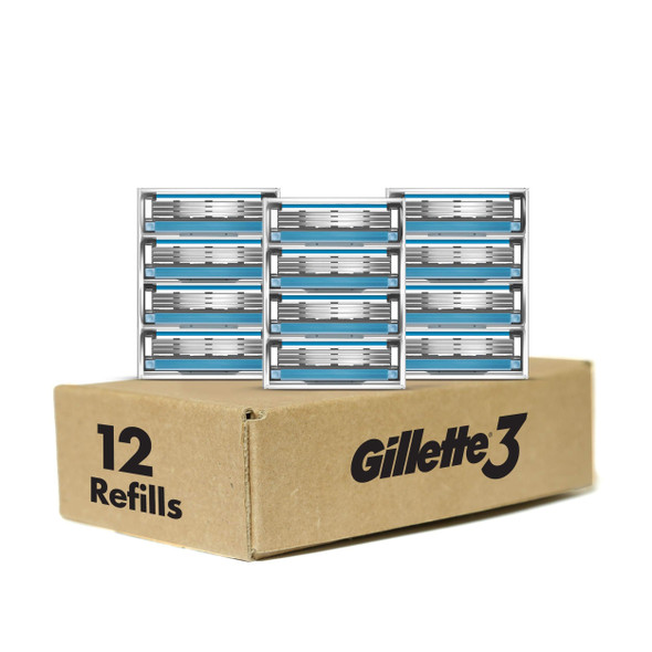 Gillette3 Men's Razor Blades, 12 Blade Refills