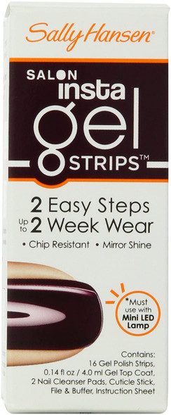 Sally Hansen Salon Insta Gel Strips, Pat On The Black, 16 Ounce