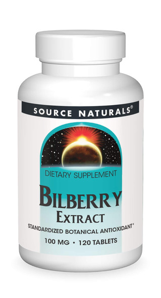 Source Naturals Bilberry Extract 100 mg Standardized Botanical Antioxidant - 120 Tablets